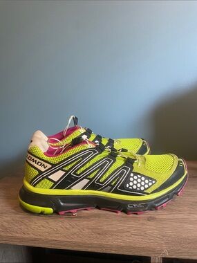 Salomon Yellow, Pink and Black Trail Running Shoes